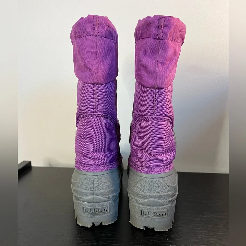 L.L. Bean Purple Gray Northwoods Winter Snow Boots Waterproof Girls Size 10